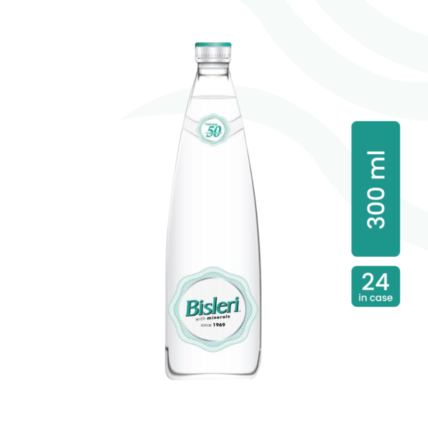 Bisleri Drinking Water 300ml Glass Water Bottles
